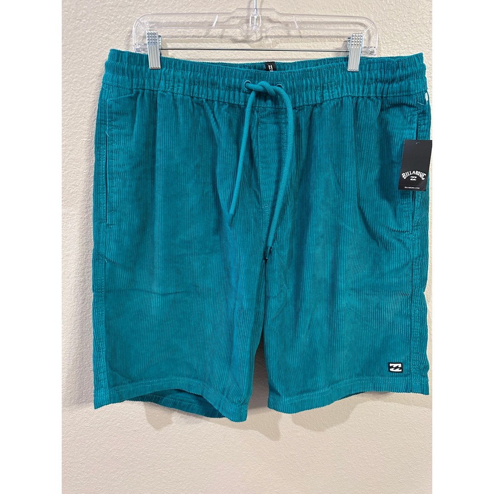 Billabong Teal Corduroy Flat Front Shorts